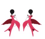 Øreringe - svaler, pink, store - hængeøreringe